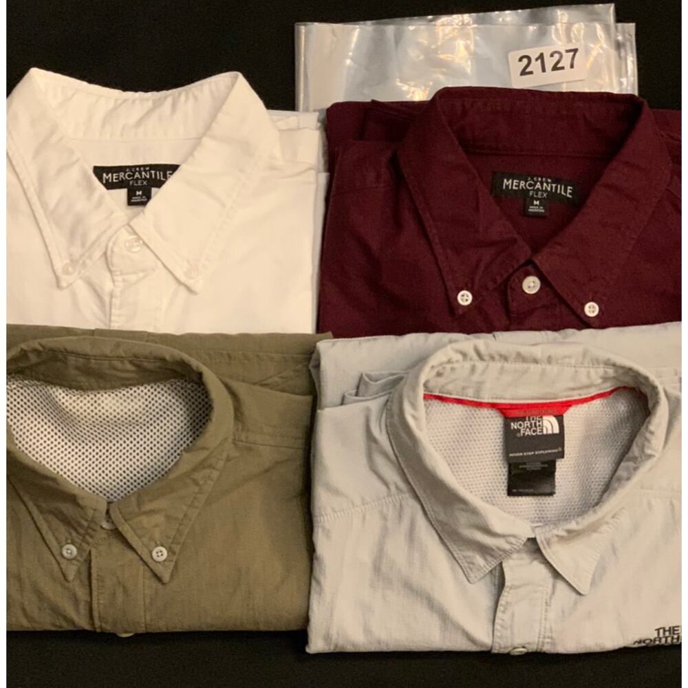 Lot of 4 Mens Shirts Long Sleeve Medium Button Front J. Crew North Face Columbia - Picture 16 of 16